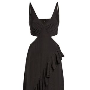 Maje Satin Cutout Midi Dress (as sold at Harrod's, not available in stores)